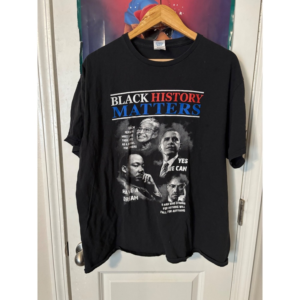 Black History Matters T-Shirt XL Civil Rights Icons Obama MLK Rosa Parks Tee